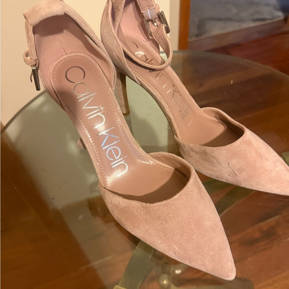 Calvin Klein Women's Pink Suede Heels